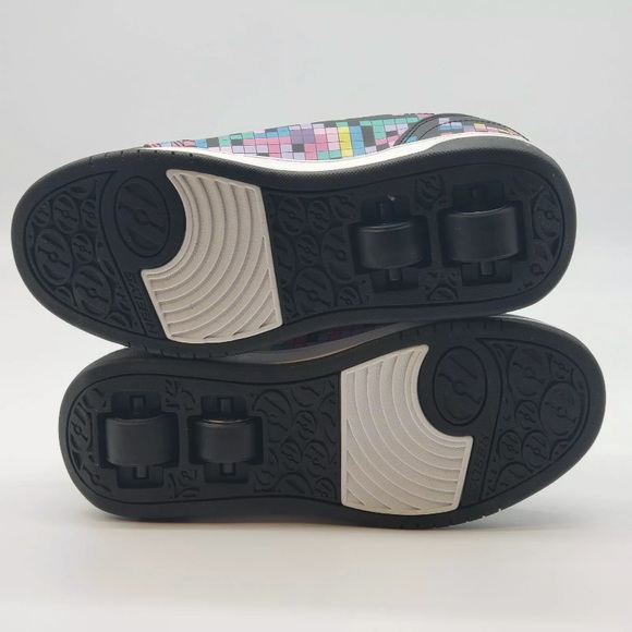 HEELYS Dual Up X2 Youth  Black Tetris Pink Blue Purple Blocks Size Y6  EUC - Picture 9 of 11
